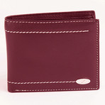 Samuel Contrast Stitch Wallet // Cherry