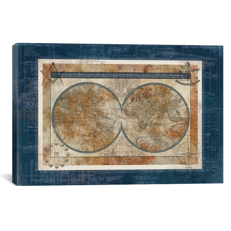 Blueprint of the World (26"W x 18"H x 0.75"D)