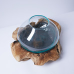 Wood Bowl + Glass Vase