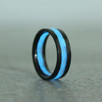 Apollo Carbon Fiber Ring // Cobalt (Size 7)