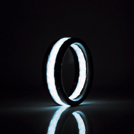 Apollo Carbon Fiber Ring // Ice (Size 7)