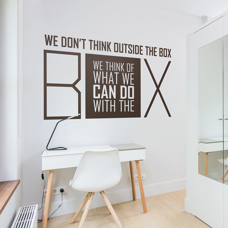 Quote Decal // The Box // Brown (36"W x 19"H)