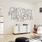 Quote Decal // Creativity // Black + Copper (76”W x 44"H)