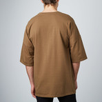 Paneled Oversized Drop Shoulder Tee // Ochre (M)