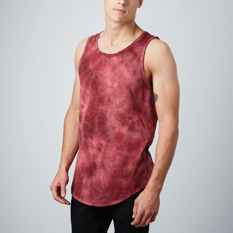 Tie-Dye CB Tall Tank // Burgundy (S)