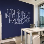 Quote Decal // Creativity // White (76”W x 44"H)