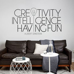 Quote Decal // Creativity // Black + Grey (37"W x 22"H)