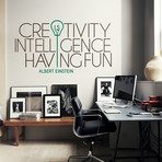 Quote Decal // Creativity // Brown + Green (37"W x 22"H)