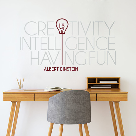 Quote Decal // Creativity // Grey + Red (37"W x 22"H)