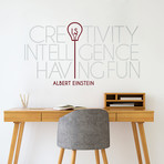 Quote Decal // Creativity // Grey + Red (37"W x 22"H)