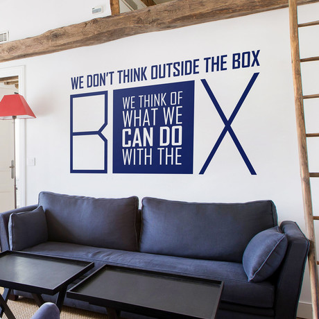 Quote Decal // The Box // Blue (36"W x 19"H)