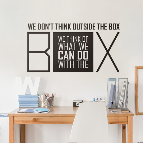 Quote Decal // The Box // Black (36"W x 19"H)