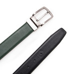 Sanz Reversible Belt // Black + Green (Size 95 cm)