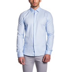 Textured Button-Up // Blue (XL)