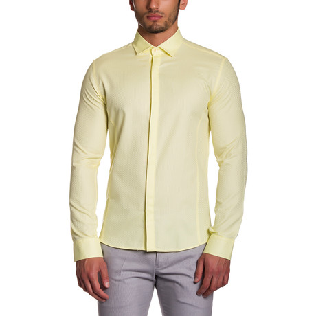 Textured Button-Up // Yellow (S)