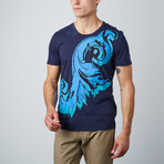 Floral Graphic Tee // Navy (L)