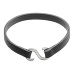 "Z" Closure Leather Bracelet // Black