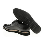 Perforated Lace-Up Platform Derby // Black (Euro: 45)