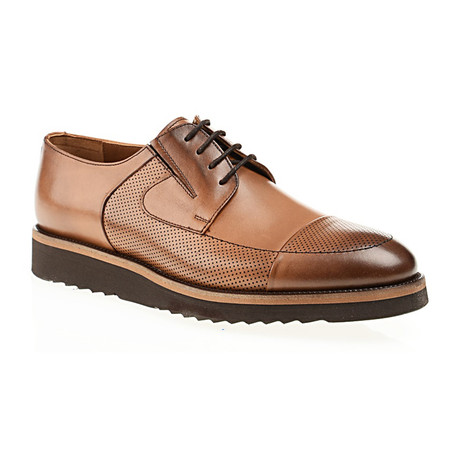 Perforated Lace-Up Platform Derby // Tobacco (Euro: 40)