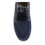 Thick Sole Stithed Lace-Up Sneaker // Dark Blue (Euro: 45)