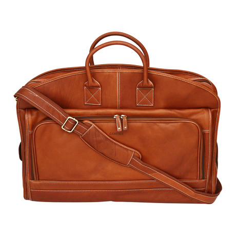 Palmira Leather Garment Bag // Cognac