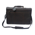 Maicao Flapover Laptop Briefcase // Dark Brown