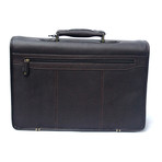 Maicao Flapover Laptop Briefcase // Dark Brown