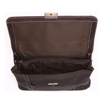 Turbo Leather Laptop Briefcase // Dark Brown