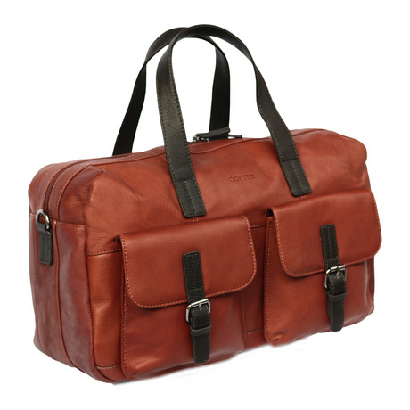 Bello Leather Travel Bag // Cognac + Brown