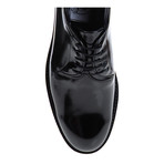 Textured Sole Patent Sneaker Derby // Black (Euro: 42)
