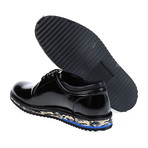 Textured Sole Patent Sneaker Derby // Black (Euro: 44)