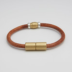 Single Barrel Bead Bracelet // Brass (6.5"L)