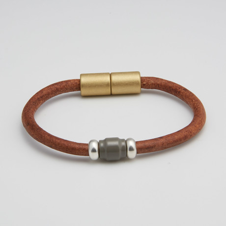 Single Barrel Bead Bracelet // Gray (6.5"L)