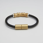 3 Spine Bead Bracelet // Brass + Black (6.5"L)
