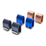 Actinium Cuff Link Set // Charcoal + Blue + Copper