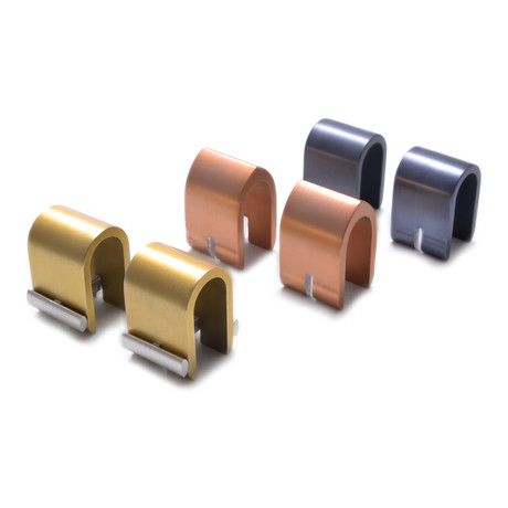 Dysprosium Cuff Link Set // Champagne + Copper + Charcoal