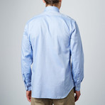 Embroidered Logo Textured Weave Dress Shirt // Sky Blue (Size: 44 (Euro))