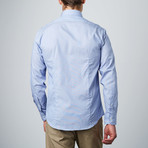Embroidered Logo Linear Weave Dress Shirt // Light Blue (Size: 44 (Euro))
