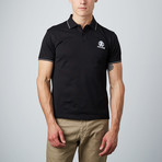 Contrast Stitched Embroidered Logo Polo // Black (M)