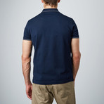 Contrast Stitched Embroidered Logo Polo // Navy (XL)