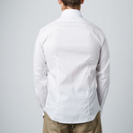 Embroidered Logo Twill Dress Shirt // White (Size: 43 (Euro))