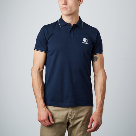 Contrast Stitched Embroidered Logo Polo // Navy (S)