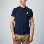 Contrast Stitched Embroidered Logo Polo // Navy (XL)
