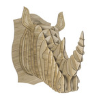 Robbie // Bamboo Wood Rhino Head (Large)