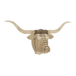 Tex // Bamboo Wood Longhorn Head (Medium)