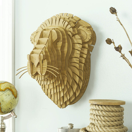 Leon // Bamboo Wood Lion Head (Medium)