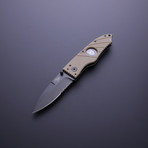 Flatline Grip Folder // 3.5" Khaki (Silver Smooth Blade)