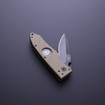 Flatline Grip Folder // 3.5" Khaki (Black Smooth Blade)