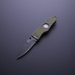Flatline Grip Folder // 3.5" Olive (Black Smooth Blade)