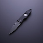 Flatline Grip Folder // 3.5" Black (Silver Smooth Blade)